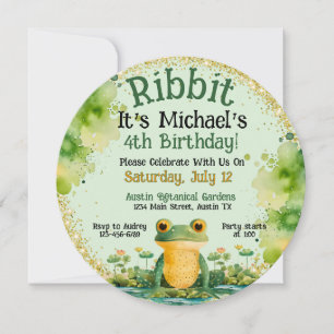 Invitation d'anniversaire de grenouille mignonne