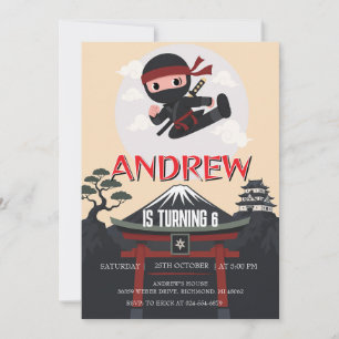 Invitation d'anniversaire de guerrier ninja person