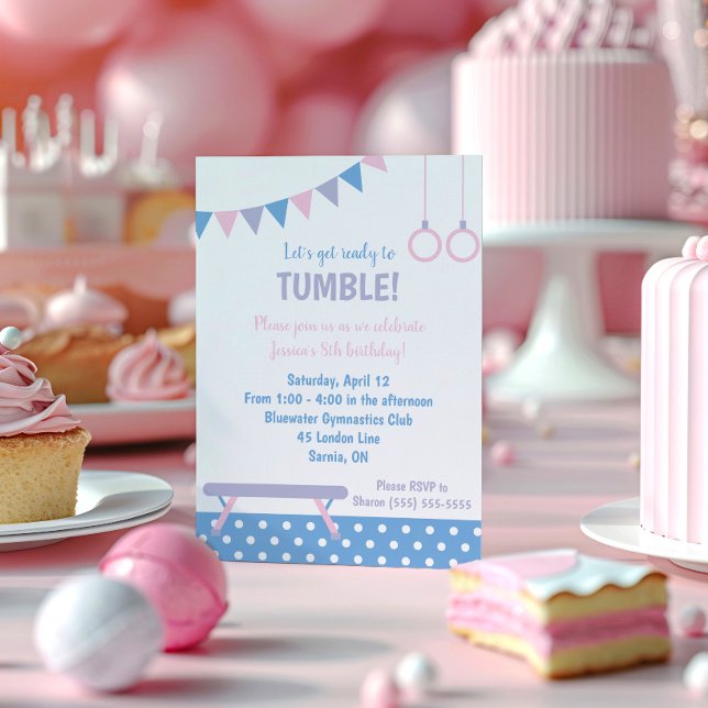 Invitation d'anniversaire de gymnastique (Créateur téléchargé)