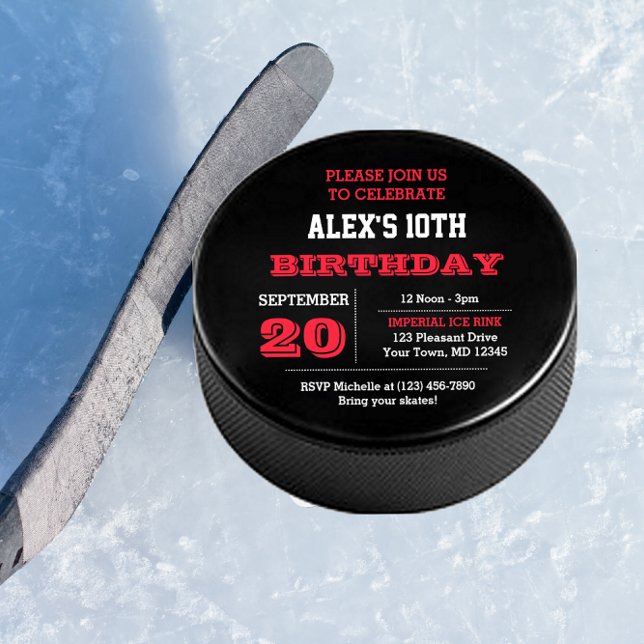 Invitation d'anniversaire de hockey (Créateur téléchargé)