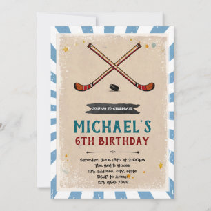 Invitation d'anniversaire de hockey