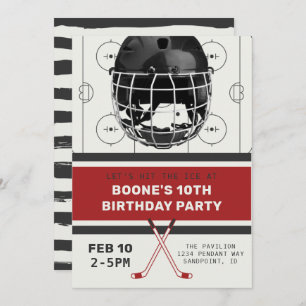 Invitation d'anniversaire de hockey   Invitations 