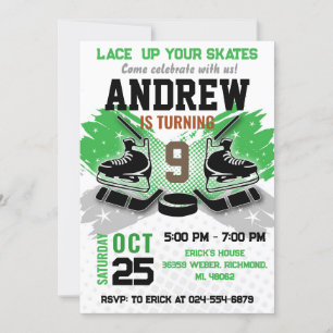 Invitation d'anniversaire de hockey personnel