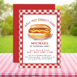 Invitation d'anniversaire de Hot Dog   Fête de cui