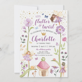 Invitation d'anniversaire de jardin de fée enchant