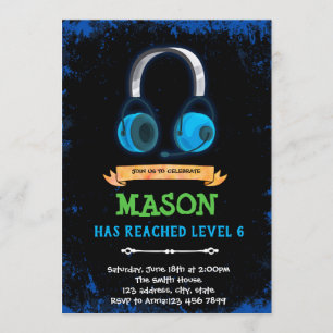 Invitation d'anniversaire de jeu vidéo
