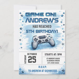 Invitation d'anniversaire de jeu vidéo personnel
