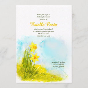 Invitation d'anniversaire de jonquilles