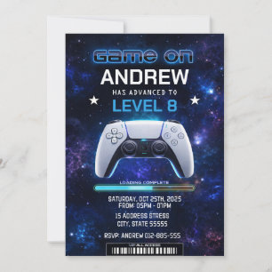 Invitation d'anniversaire de Joueur de Vidéo Perso