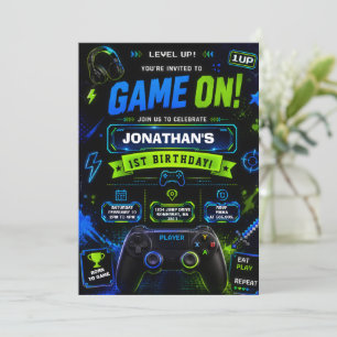 Invitation d'anniversaire de joueur pour passer au