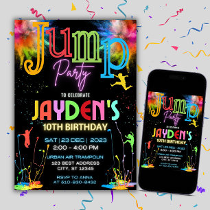 Invitation d'anniversaire de Jump Party pour enfan