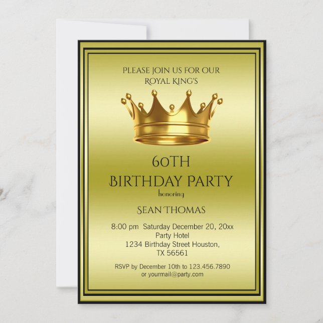 Invitation d'anniversaire de King's Gold Crown (Devant)