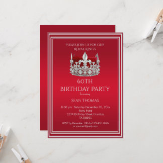 Invitation d'anniversaire de King's Ruby Red Crown