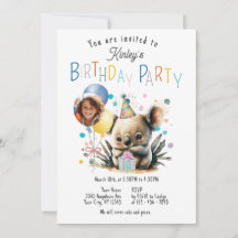 Invitation d'anniversaire de Koala