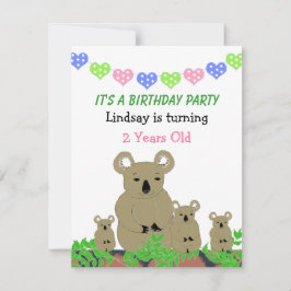 Invitation d'anniversaire de Koala