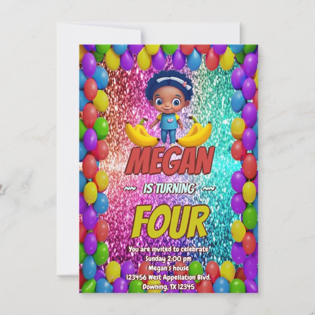 Invitation d'anniversaire de la bande dessinée Ban (Devant)