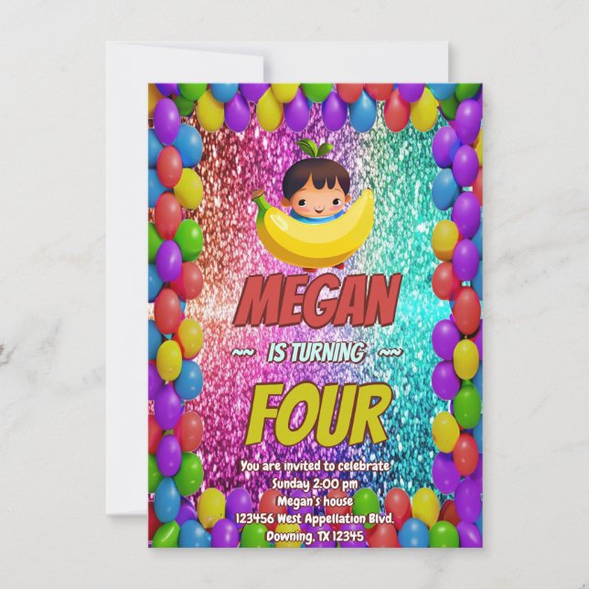 Invitation d'anniversaire de la bande dessinée Ban (Devant)