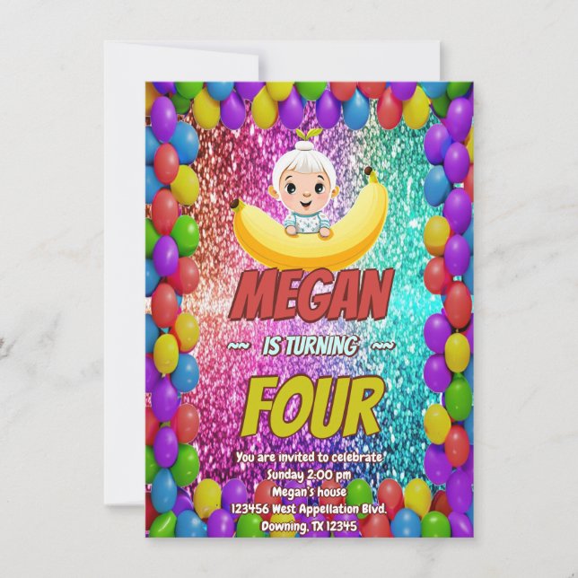 Invitation d'anniversaire de la bande dessinée Ban (Devant)