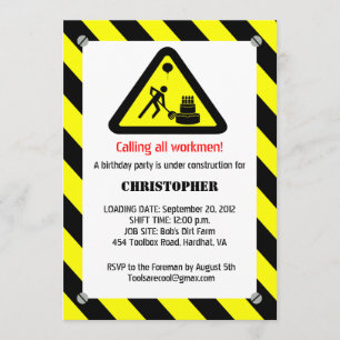 Invitation d'anniversaire de la construction