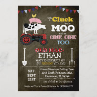 Invitation d'anniversaire de la cour de ferme pour