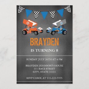 Invitation d'anniversaire de la course de tableau 