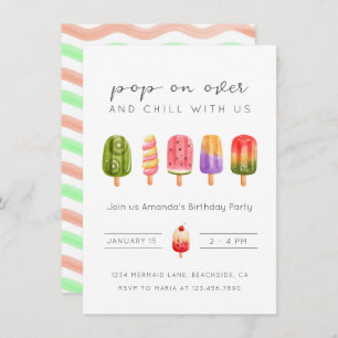 Invitation d'anniversaire de la crème glacée d'été