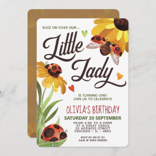 Invitation d'anniversaire de la Dame Bug moderne