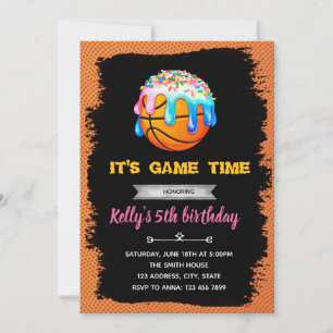 Invitation d'anniversaire de la dérive de basket-b
