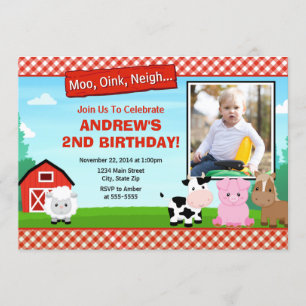 Invitation d'anniversaire de la ferme Barnyard