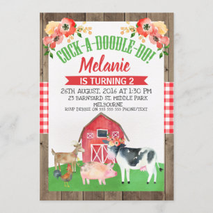 Invitation d'anniversaire de la ferme ou de la riv