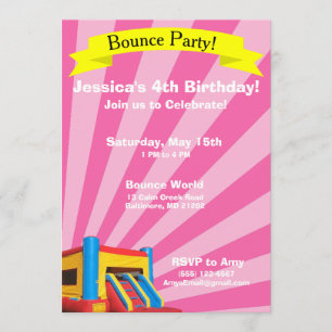 Invitation d'anniversaire de la fête de Bounce