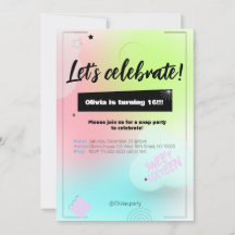 Invitation d'anniversaire de la fête de la couleur