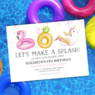 Invitation d'anniversaire de la fête de la piscine