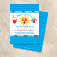 Invitation d'anniversaire de la fête de la piscine