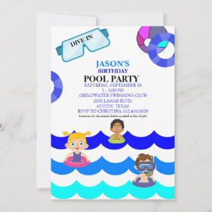Invitation d'anniversaire de la fête de la piscine