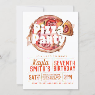 Invitation d'anniversaire de la fête de Pizza
