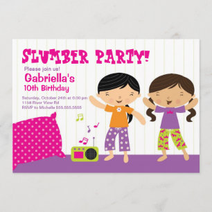Invitation d'anniversaire de la fête de Sleepover