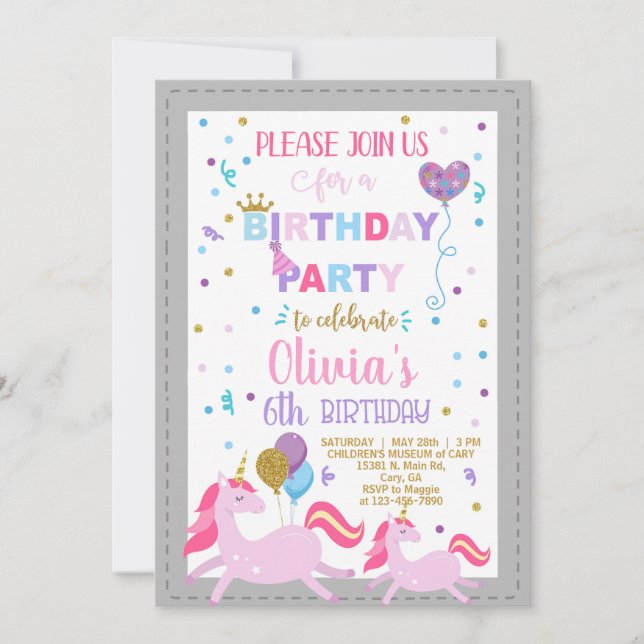 Invitation d'anniversaire de la fête royale de la  (Devant)