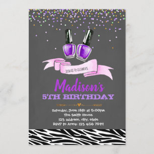 Invitation d'anniversaire de la fête spa violet