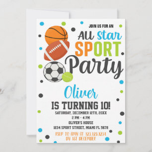 Invitation d'anniversaire de la fête sportive