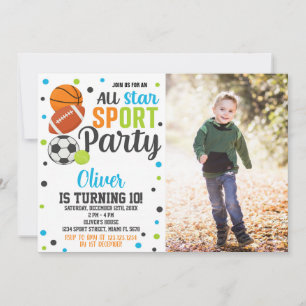 Invitation d'anniversaire de la fête sportive