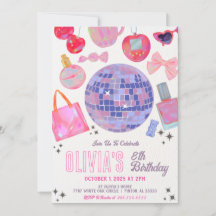 Invitation d'anniversaire de la fille de bal Disco