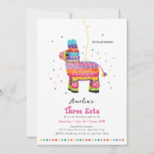 Invitation d'anniversaire de la fille Three Esta