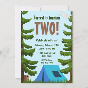 Invitation d'anniversaire de la forêt