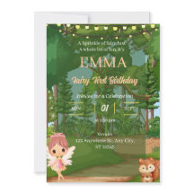 Invitation d'anniversaire de la forêt enchantée