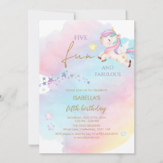 Invitation d'anniversaire de la licorne