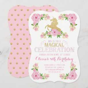 Invitation d'anniversaire de la licorne