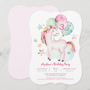 Invitation d'anniversaire de la licorne magique