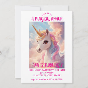 Invitation d'anniversaire de la licorne magique