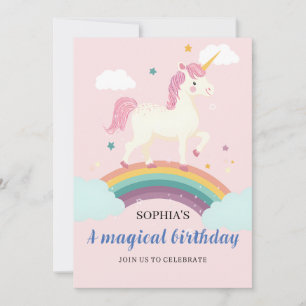 Invitation d'anniversaire de la licorne magique